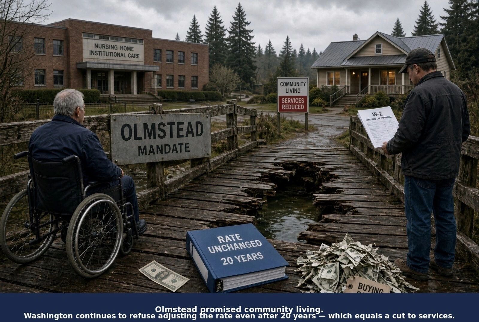 Olmstead Mandate — Washington continues to refuse adjusting the rate even after 20 years